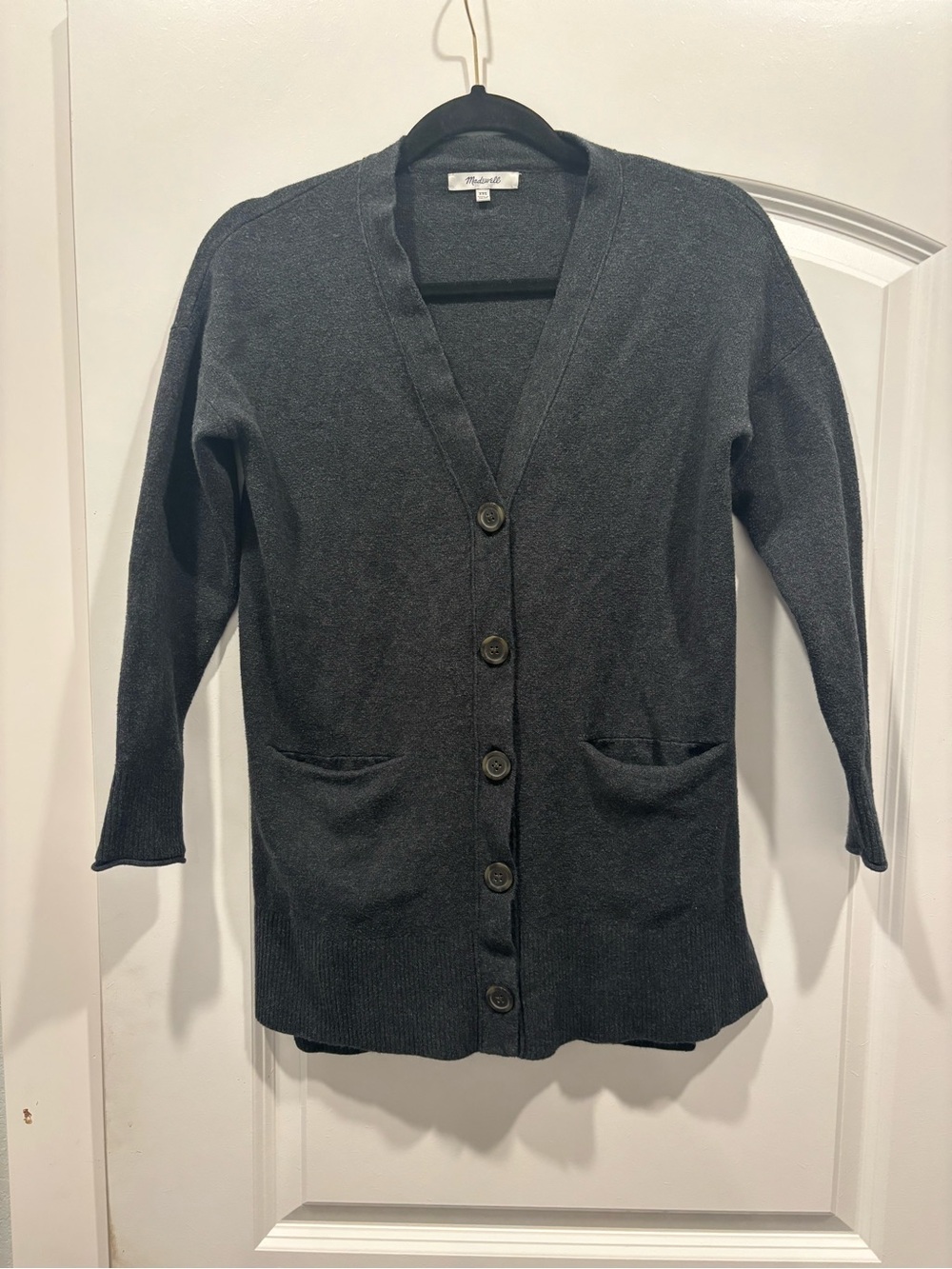 Madewell Charcoal Black Button-Front Women's Cardigan